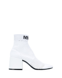 White Mesh Ankle Boots