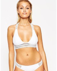 Asos Collection Fishnet Insert Zip Back Triangle Bikini Top