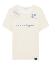 Courrèges Mesh Panelled Short Sleeve T Shirt
