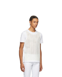 Fendi White Laser Print Logo T Shirt