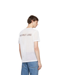 Helmut Lang White Mesh Logo T Shirt