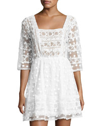 Tularosa Jolie Lace Trimmed Mini Dress White