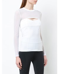 Cushnie Dominique Mesh Sleeve Top