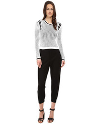 Helmut Lang Modern Mesh Crop Pullover Sweatshirt