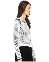 Helmut Lang Modern Mesh Crop Pullover Sweatshirt