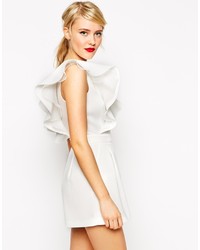 Asos Collection Romper With Ruffle And Sheer Inserts