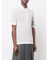 Thom Browne Polo W 4bar In Cashmere Mesh