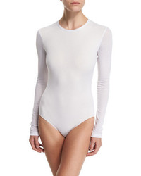 Cover Long Sleeve One Piece Swimsuit Solid Or Mesh