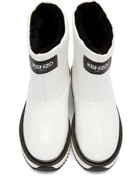 Kenzo White Shearling Moon Boots