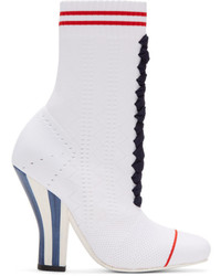 Fendi White Stretch Sock Boots