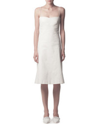 Acne Studios Spaghetti Strap Cotton Midi Dress White