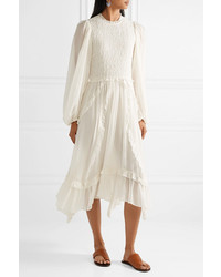 Ulla Johnson Arielle Ruffled And Crinkled Silk Crepon Dress