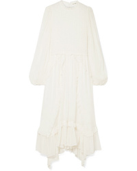 Ulla Johnson Arielle Ruffled And Crinkled Silk Crepon Dress