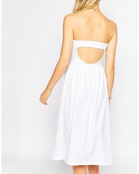Asos Collection Bandeau Midi Skater Dress With Open Back