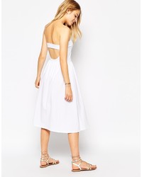 Asos Collection Bandeau Midi Skater Dress With Open Back