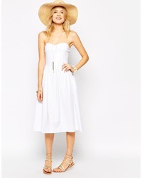 Asos Collection Bandeau Midi Skater Dress With Open Back