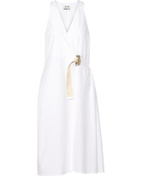 Acne Studios Chen Cotton Poplin Midi Dress White