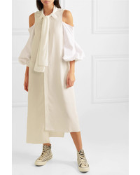 JW Anderson Cold Shoulder Twill And Cotton Poplin Dress