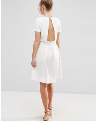 Asos Collection Full Double Layer Midi Dress With Rib Skirt