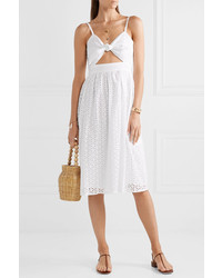 MICHAEL Michael Kors Knotted Cutout Broderie Anglaise Cotton Voile Dress