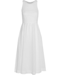 Merchant Archive Swiss Dot Cotton Midi Dress White