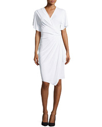 Versace Short Sleeve Wrap Dress White