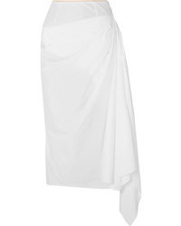 Marni Asymmetric Draped Cotton Poplin Skirt