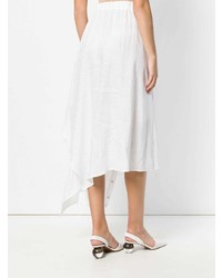 Balossa White Shirt Asymmetric Midi Skirt