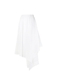 Balossa White Shirt Asymmetric Midi Skirt