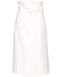 Tibi Belted Crepe Midi Skirt