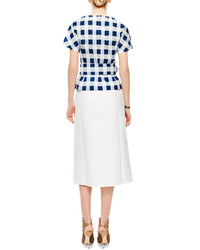 Mother of Pearl Calle Double Cotton Midi Skirt