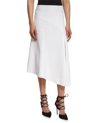 Veronica Beard Maverick Asymmetric Midi Skirt White