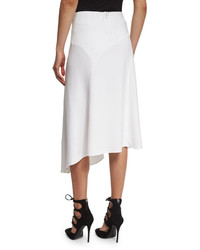 Veronica Beard Maverick Asymmetric Midi Skirt White