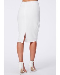 Missguided Alica White Crepe Midi Skirt