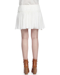 Chloé Chloe Tassel Detailed Gathered Mini Skirt White