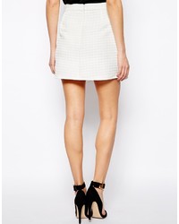 Asos Collection Mini Skirt In Texture With Fold Front