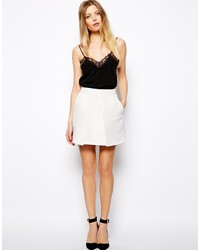 Asos Collection Mini Skirt In Texture With Fold Front
