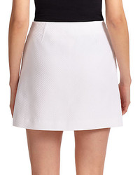 Tory Burch Cotton Piqu Pleated Mini Skirt