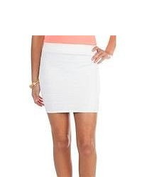 Deb Solid Bandage Sweater Knit Bodycon Club Skirt White