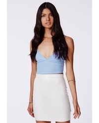 Missguided Rica Faux Leather Bodycon Mini Skirt In White