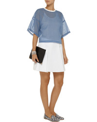 3.1 Phillip Lim Pleated Cotton Mini Skirt