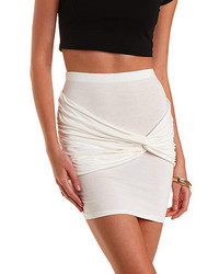 Charlotte Russe Ruched Knotted Bodycon Mini Skirt