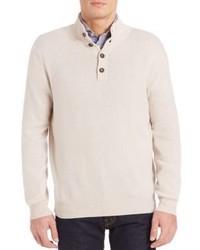 White Mock-Neck Sweater