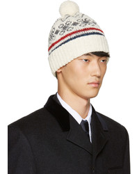 Thom Browne Off White Patterned Beanie