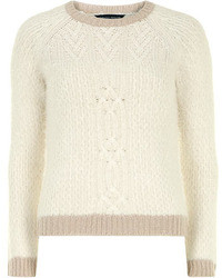 Dorothy Perkins Ivory Cable Fluffy Jumper