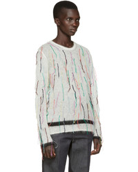 Ports 1961 Ivory Mohair Fringed Sweater