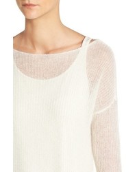 Eileen Fisher Mohair Blend Bateau Neck Layering Sweater
