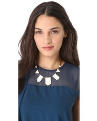 House Of Harlow 1960 White Sand Five Station Necklace