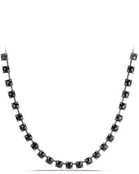 David Yurman 9mm Chtelaine Linear Hematine Necklace With Diamonds