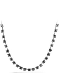David Yurman 9mm Chtelaine Linear Hematine Necklace With Diamonds